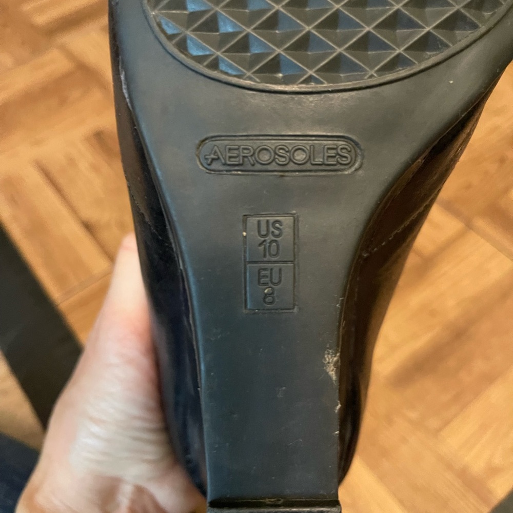 Aerosoles Black Wedge Oxford Size 10 - Picture 4 of 7